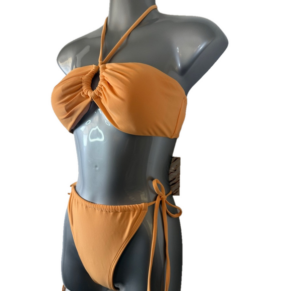 Cupshe X Stassie Oasis Tunneled Top & Extra Cheeky String Bikini Bottoms SKU0907 - Picture 3 of 9